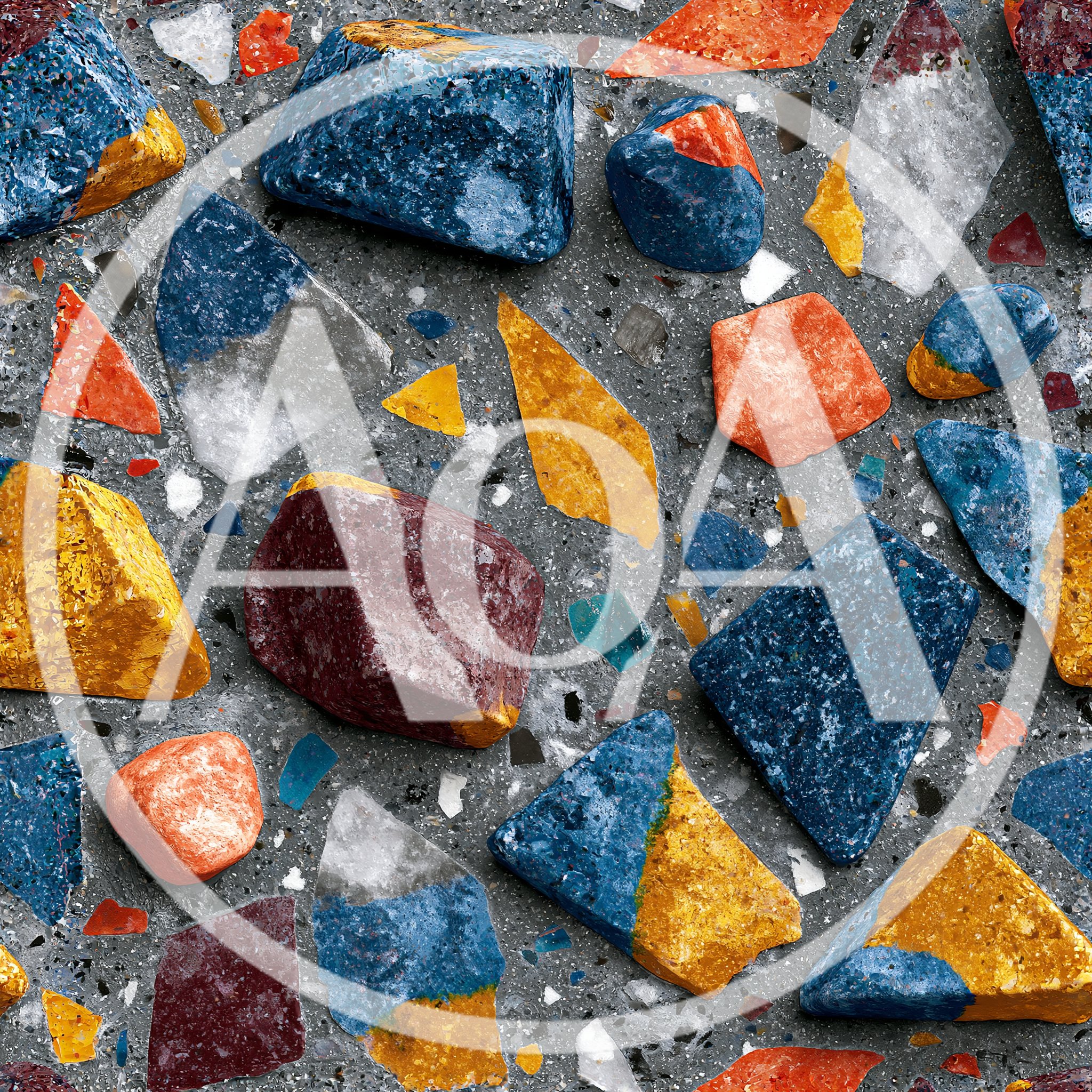 Seamless Terrazzo Texture With Colorful Geometric Stone Fragments