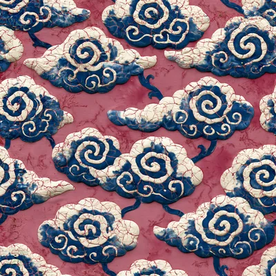Seamless Pattern of Traditional Chinese Cloud Motifs