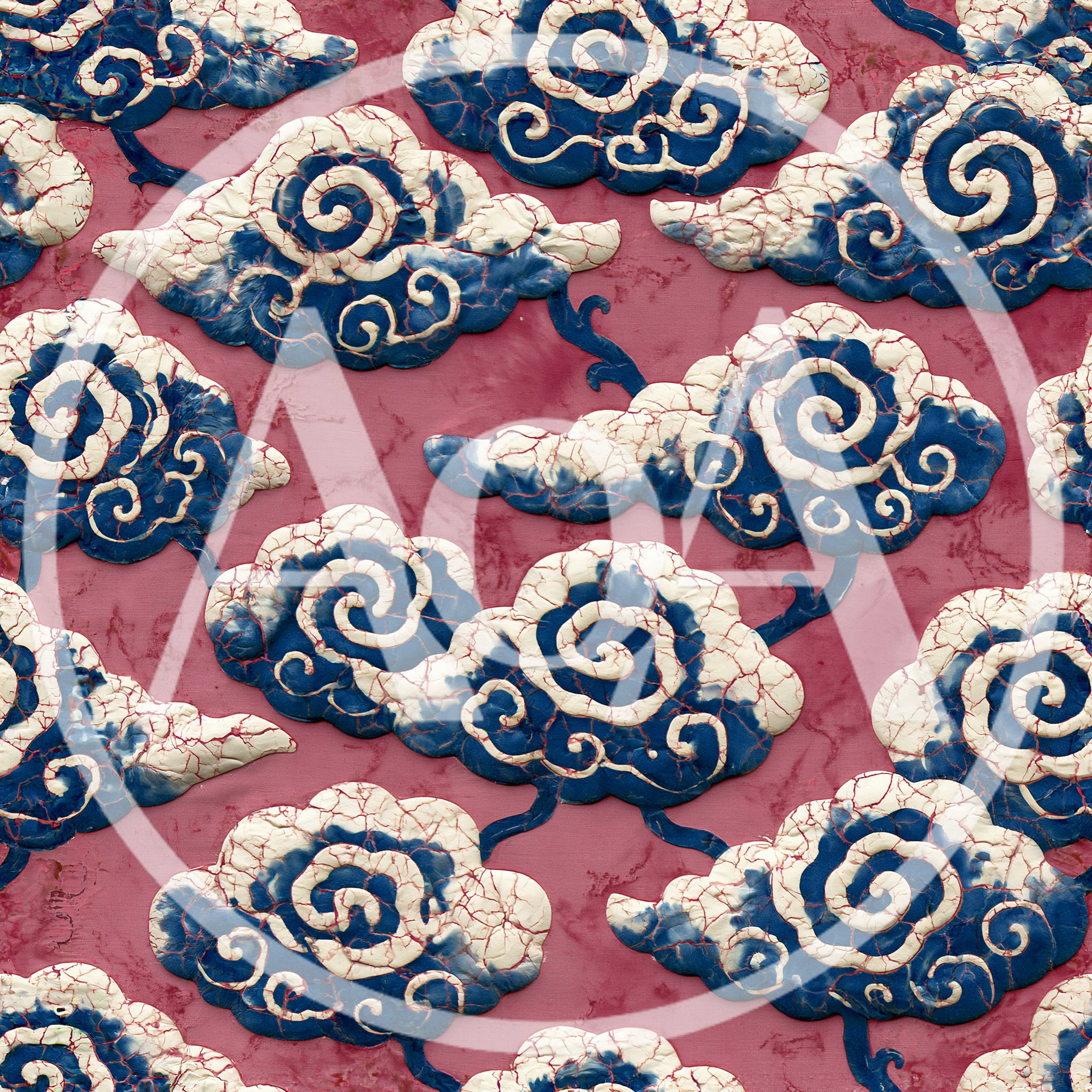 Seamless Pattern of Traditional Chinese Cloud Motifs