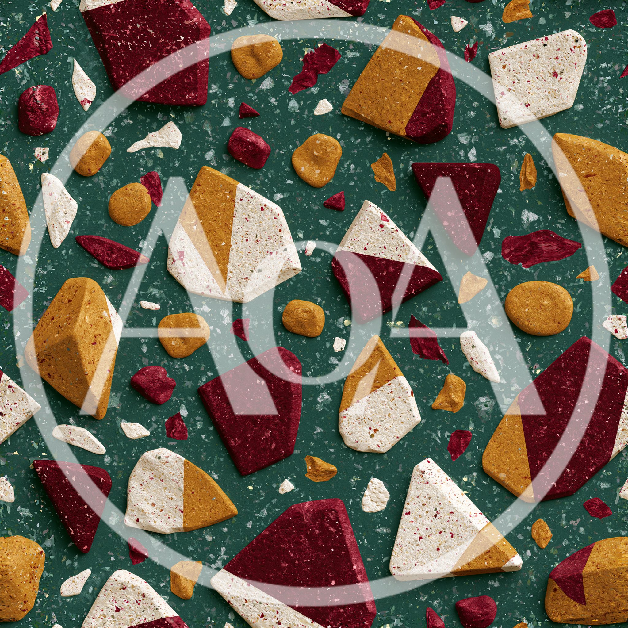 Seamless Terrazzo Pattern With Geometric Stone Fragments