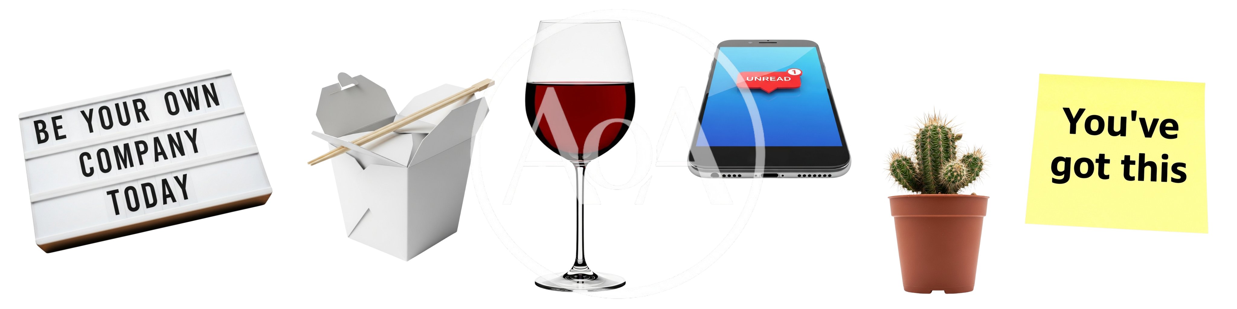 Collection Of Motivational And Lifestyle Objects On White