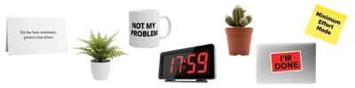 Office Desk Items With Minimalist Work Life Balance Quotes
