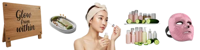 Skincare Routine Concept With Beauty Products And Tools
