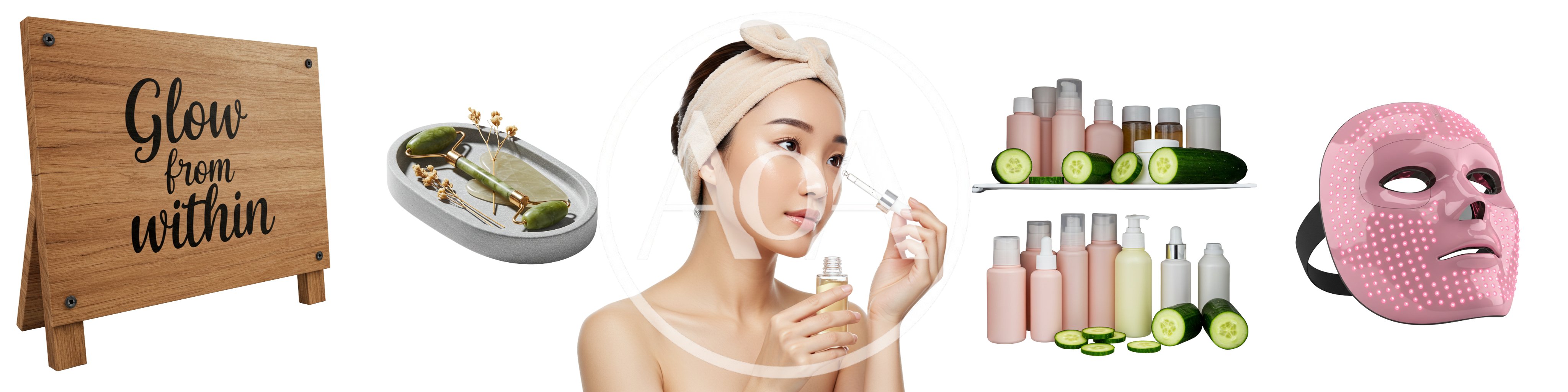 Skincare Routine Concept With Beauty Products And Tools