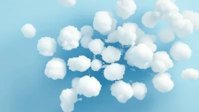 White Thought Bubble Cloud Dissolving Into Small Particles