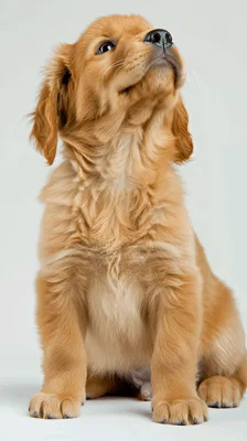 Golden Retriever Puppy Looking Up And Around