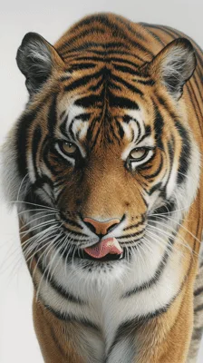 Majestic Tiger Staring Directly Into Camera Lens