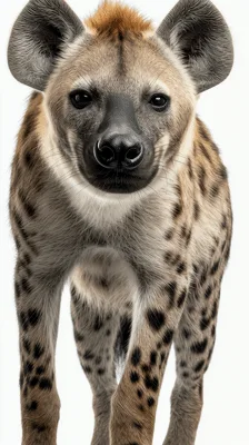 Spotted Hyena Standing And Looking At Camera
