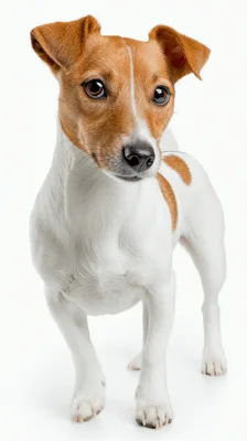 Jack Russell Terrier Dog Looking Around On White Background
