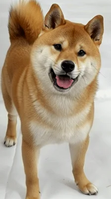Shiba Inu Dog Standing And Looking Around