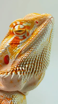 Close Up Portrait Of A Bearded Dragon Blinking