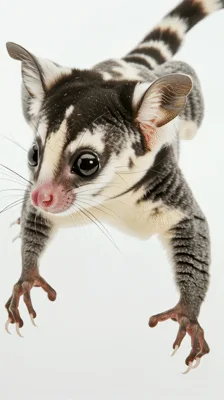 Sugar Glider Gliding Through The Air