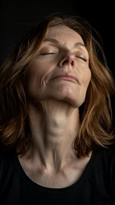 Mature Woman Performing Neck Stretching Exercises