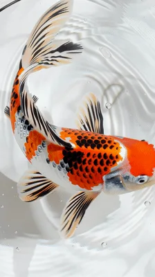 Butterfly Koi Fish Swimming in Clear Water