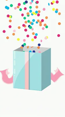 Animated Gift Box Opening With Exploding Colorful Confetti