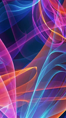 Abstract Neon Light Waves Flowing In Dark Space