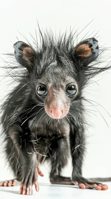 Baby Aye-Aye Lemur Looking Directly Into Camera