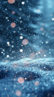 Soft Snowflakes Falling Gently Over A Snowy Winter Landscape