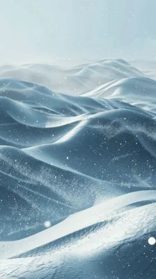 Snowy Landscape With Falling Snowflakes In Winter