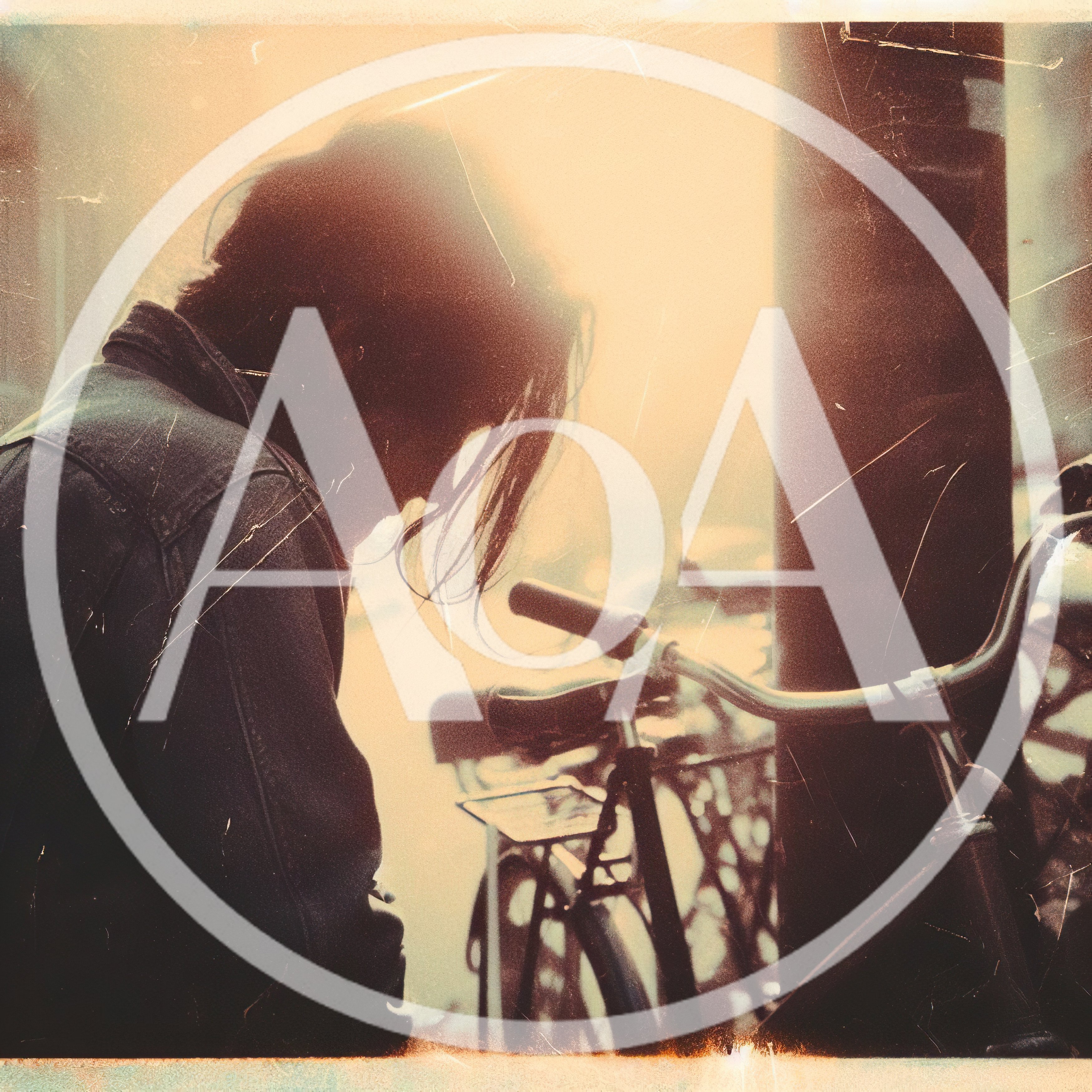 Young Person Leaning Against Bicycle In Vintage Style