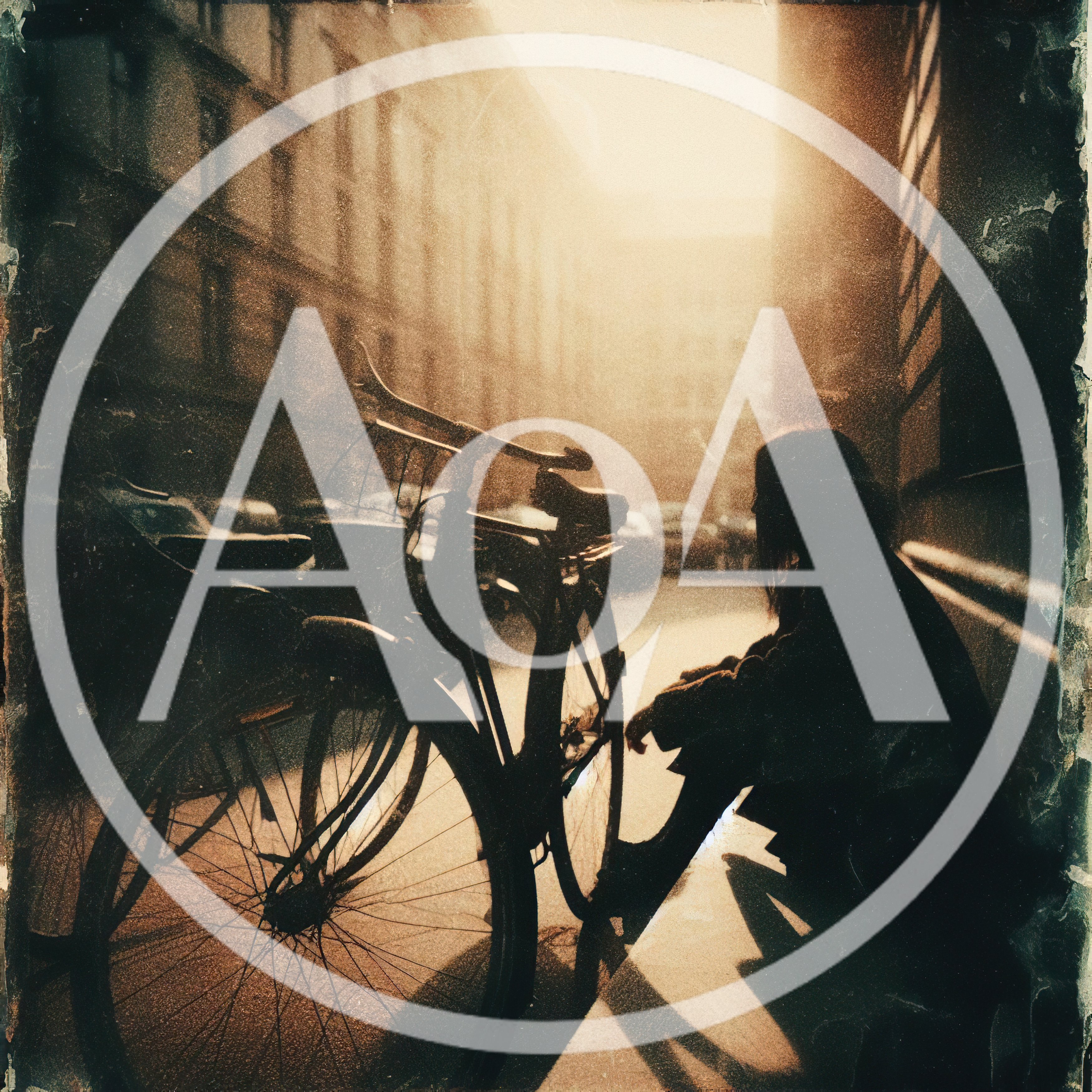 Solitary Woman Sitting Beside A Bicycle In Urban Alley