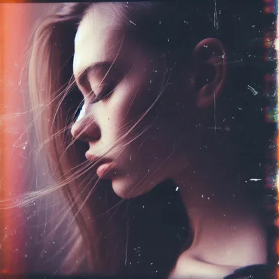 Close Up Portrait Of A Young Woman In Profile
