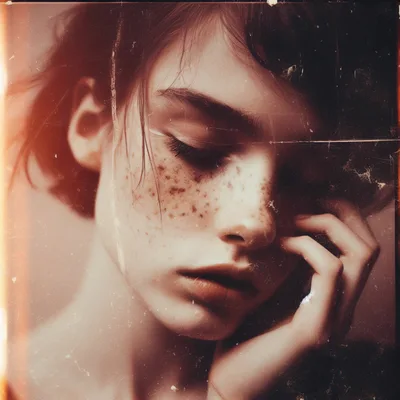 Portrait Of A Young Woman With Freckles
