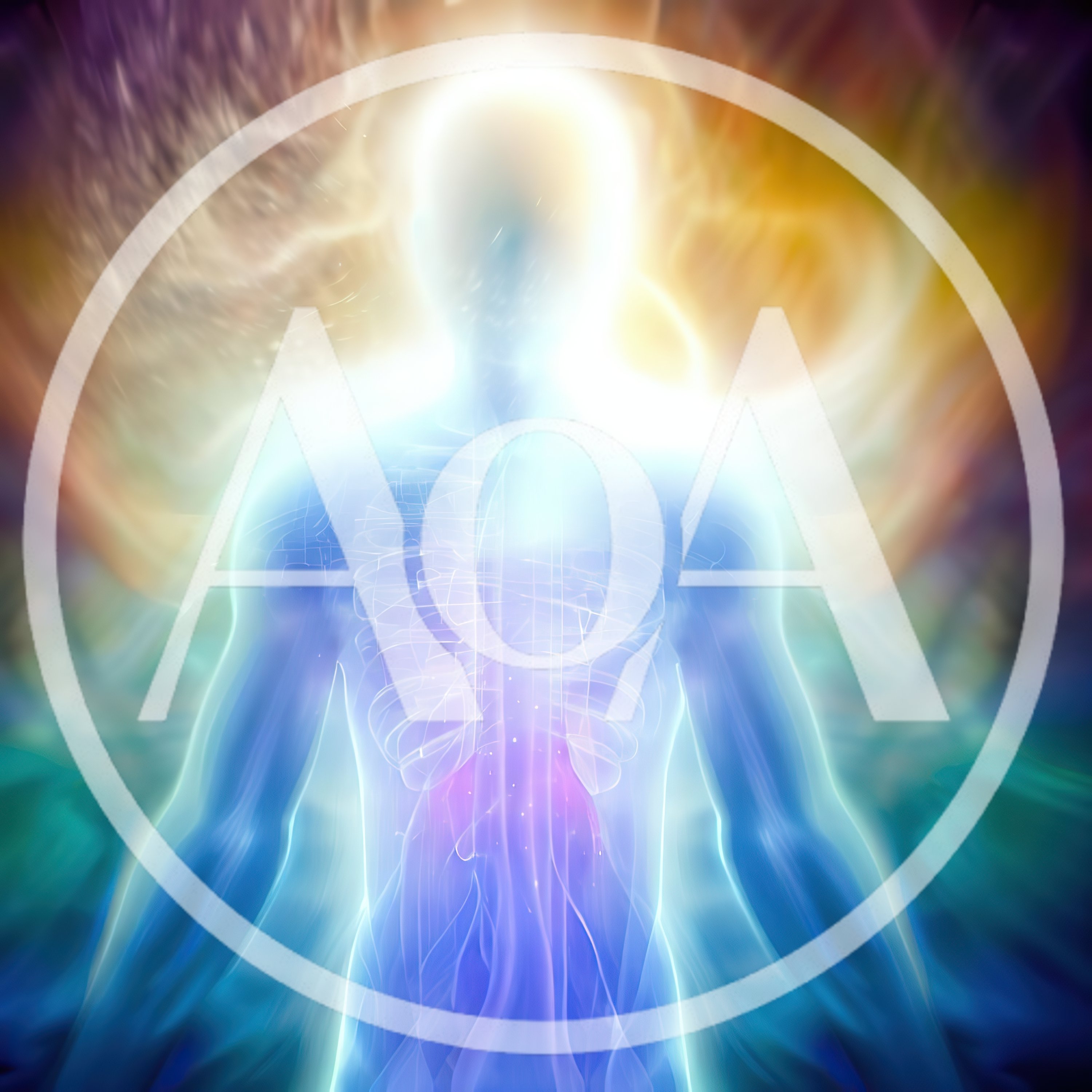 Glowing Human Silhouette With Ethereal Energy Aura