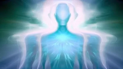 Ethereal Humanoid Figure Radiating Spiritual Light