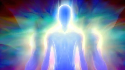 Ethereal Human Silhouette With Radiant Energy Aura