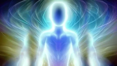 Glowing Human Silhouette With Ethereal Energy Aura