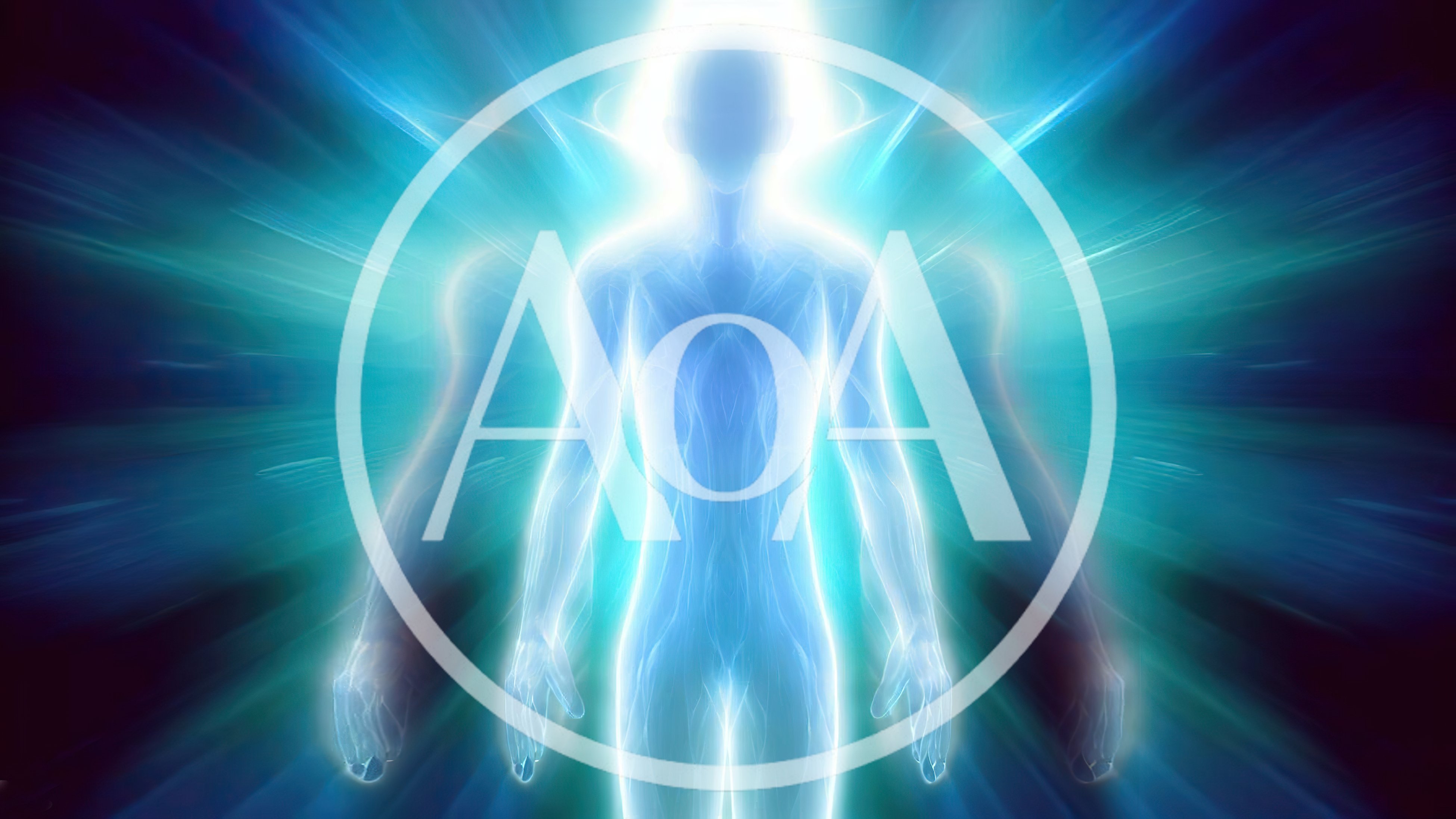Glowing Human Silhouette With Radiant Energy Aura