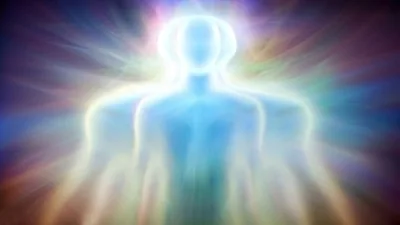 Ethereal Human Silhouette With Radiant Energy Aura
