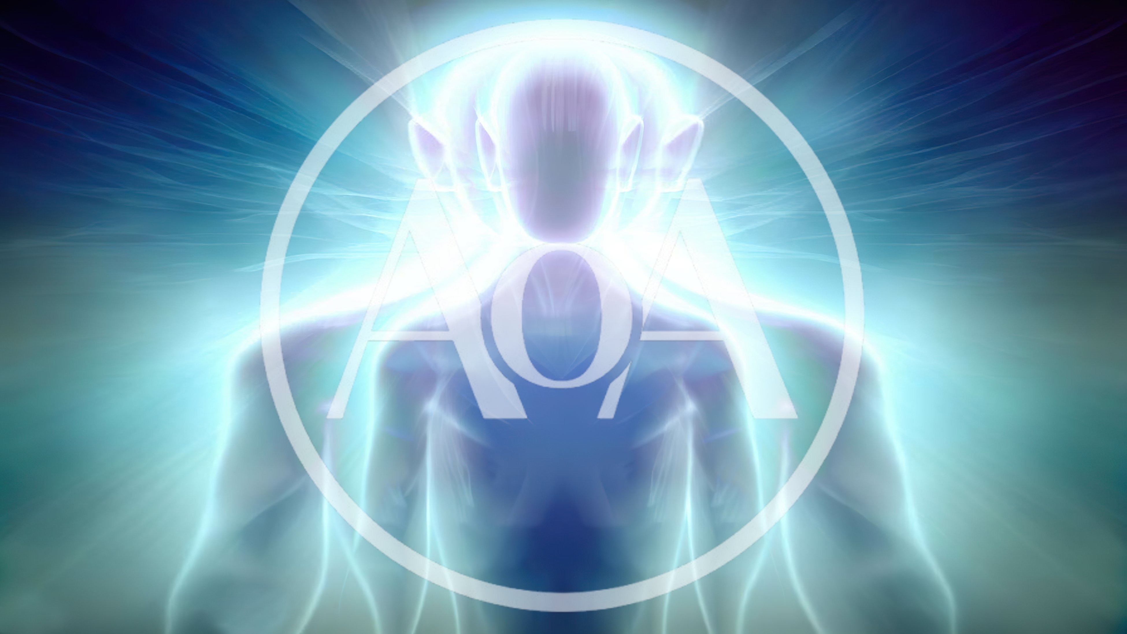 Ethereal Humanoid Figure Radiating Bright Blue Light