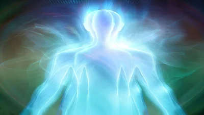 Ethereal Human Silhouette With Radiant Energy Aura