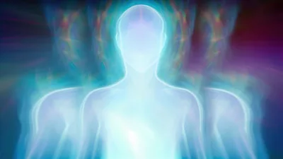 Ethereal Human Silhouette With Radiant Energy Aura