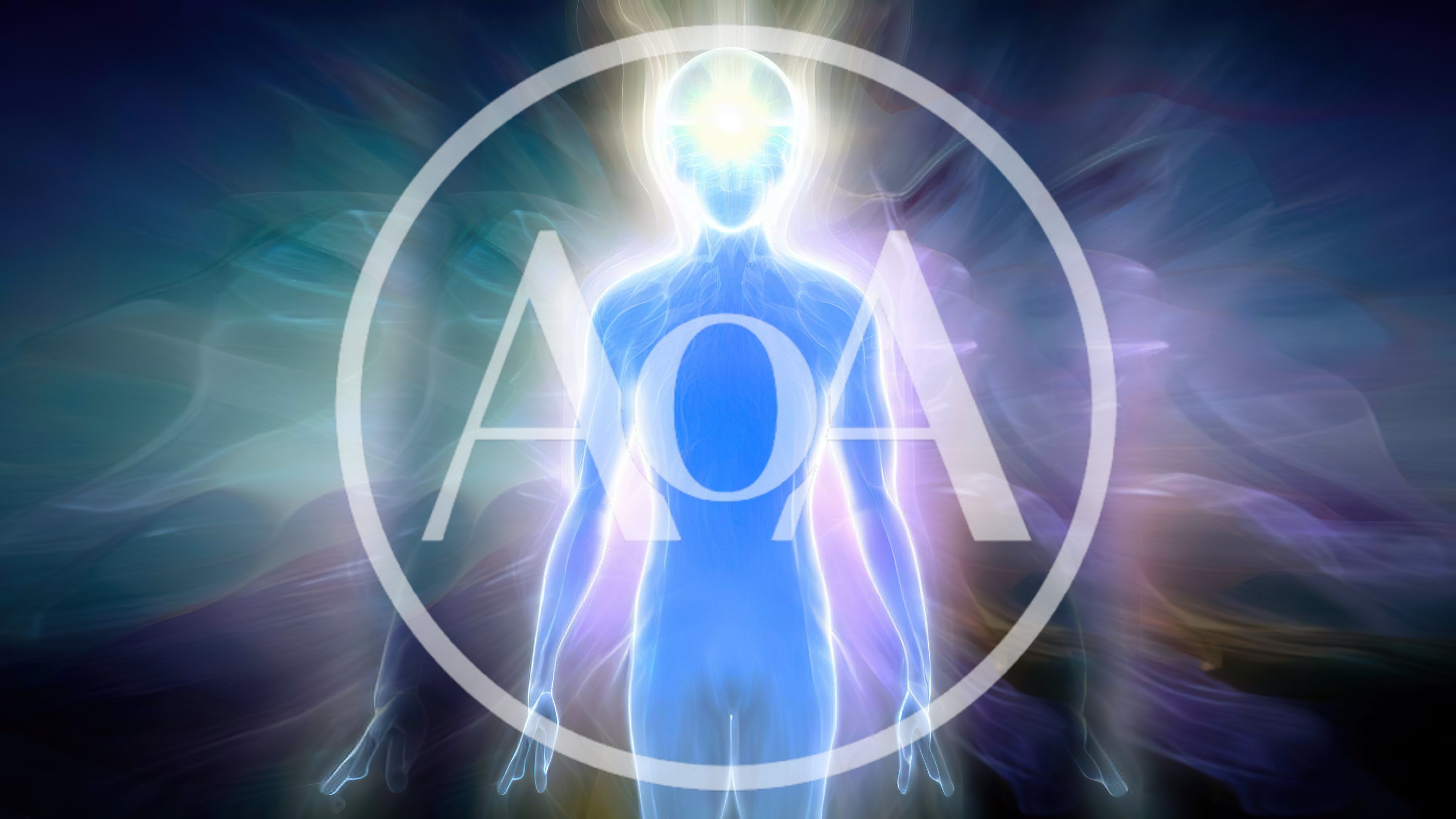 Ethereal Human Silhouette With Glowing Energy Aura