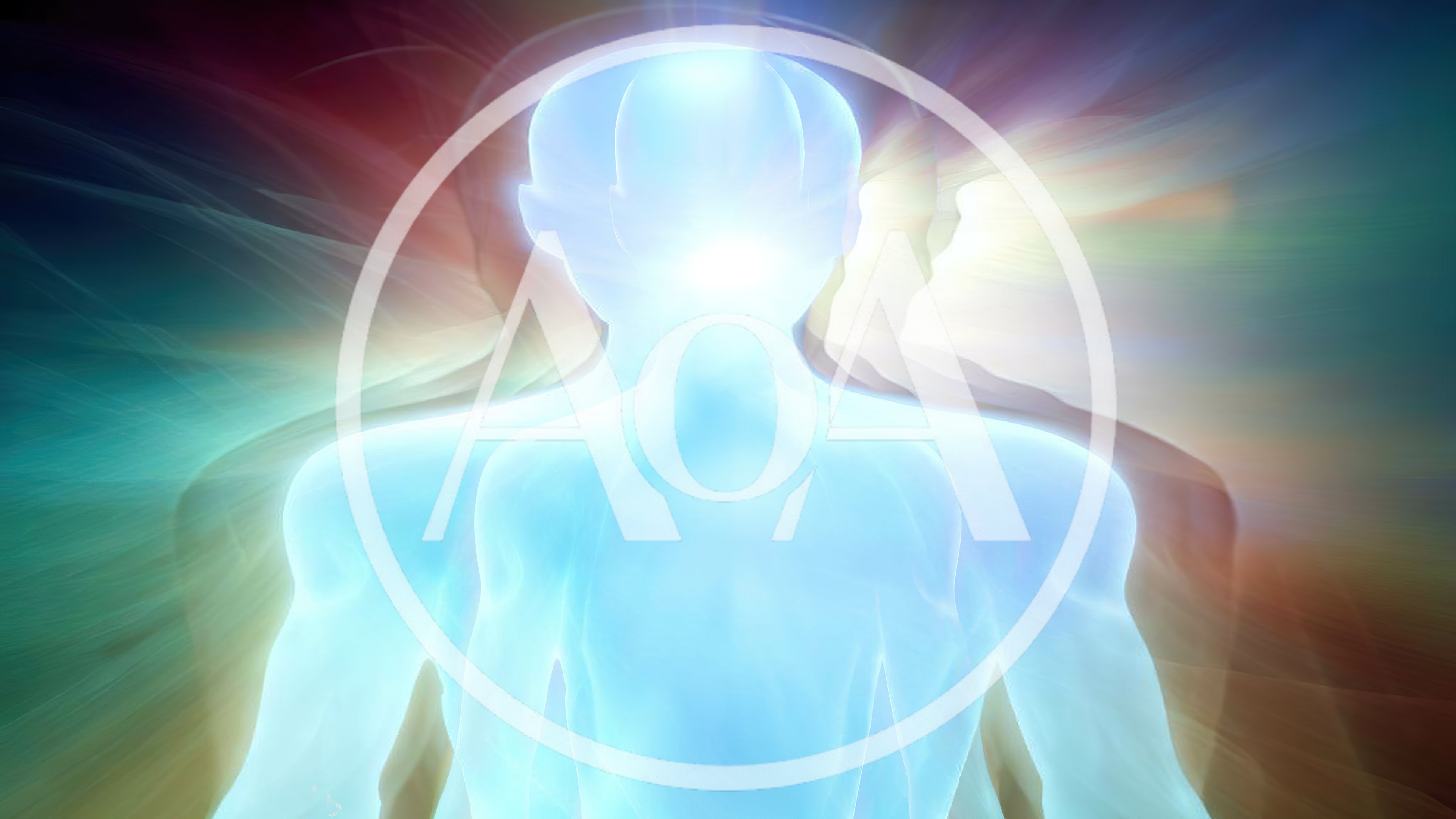 Glowing Ethereal Human Silhouette With Radiant Light Aura