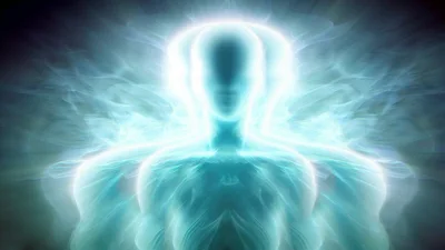 Ethereal Glowing Humanoid Energy Being