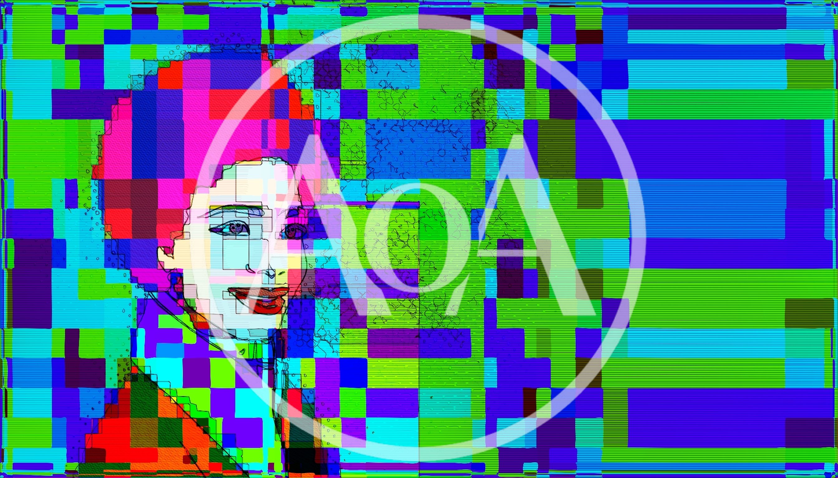 Digital Glitch Art Portrait Of A Woman