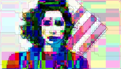 Digital Glitch Art Portrait Of A Woman