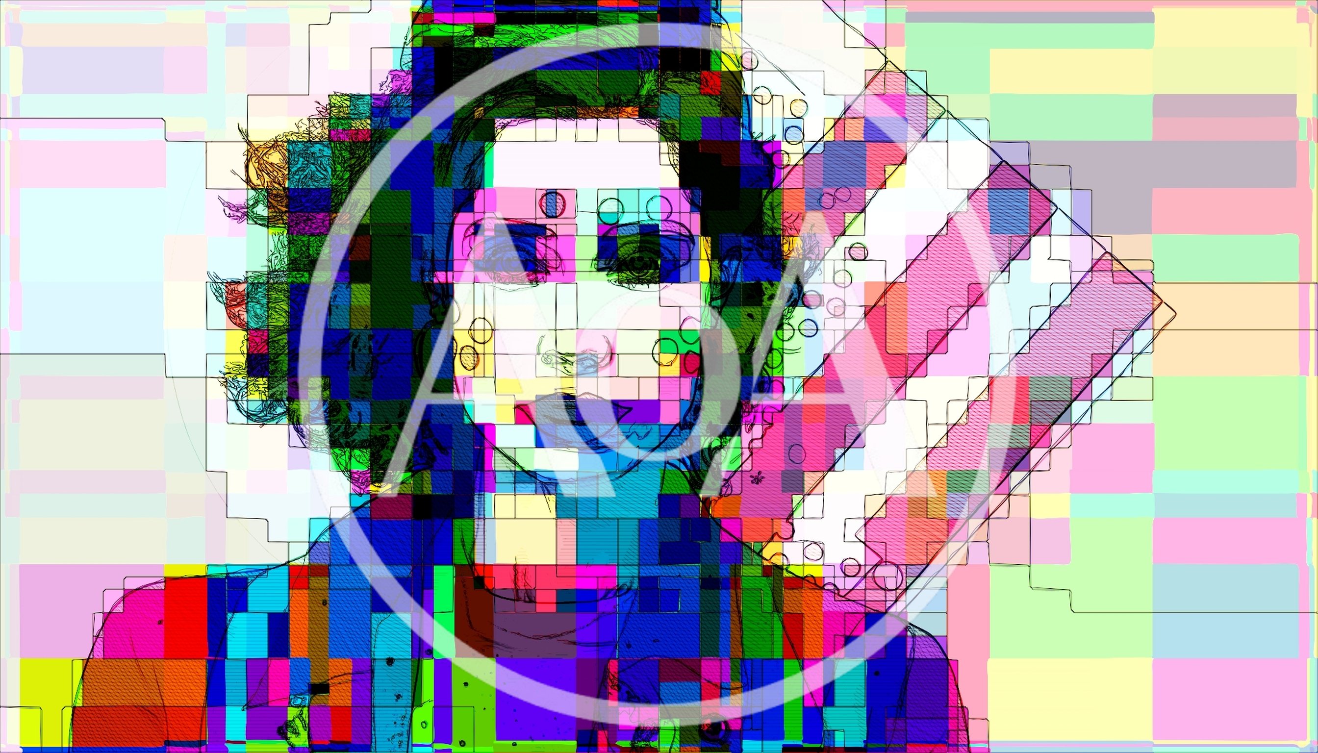 Digital Glitch Art Portrait Of A Woman