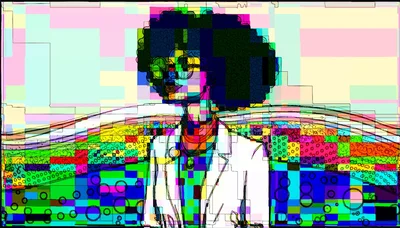 Abstract Digital Illustration Of A Woman With Afro Hair
