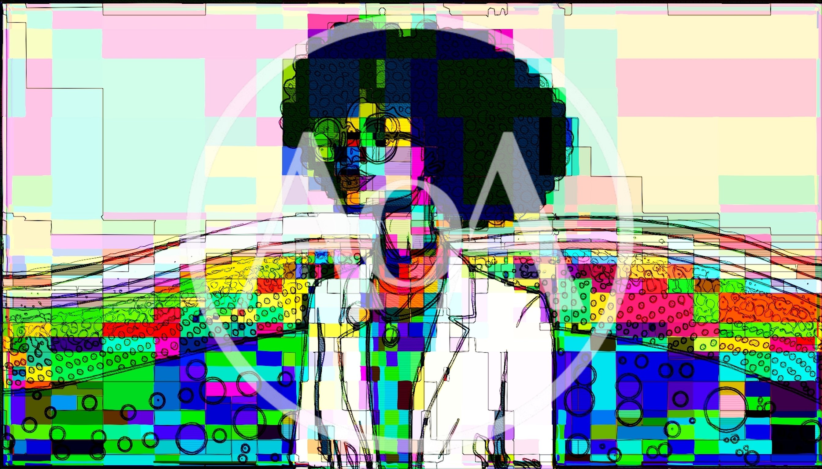 Abstract Digital Illustration Of A Woman With Afro Hair