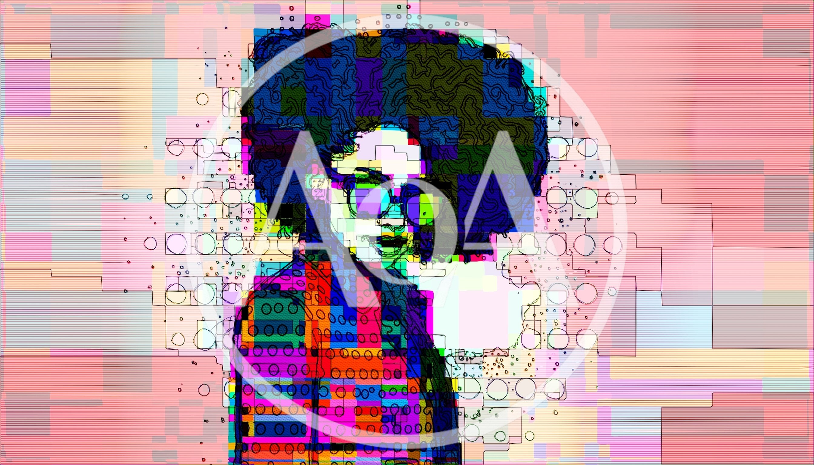 Digital Glitch Art Portrait Of A Woman With Afro
