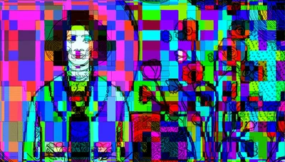 Abstract Digital Illustration Of A Woman With Flowers