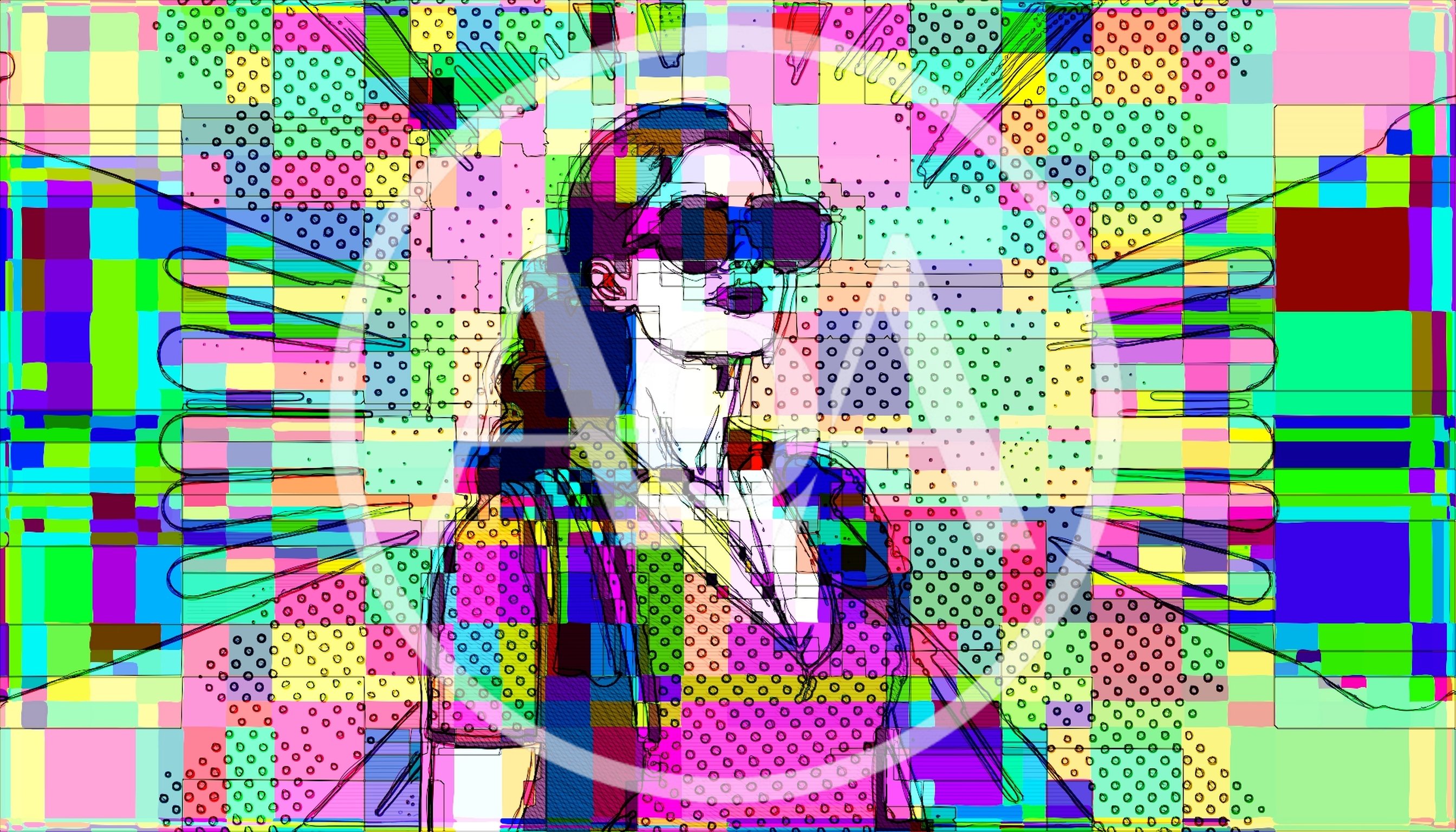 Abstract Pop Art Portrait Of A Woman With Sunglasses