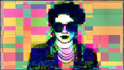 Abstract Digital Portrait Of A Person With Sunglasses
