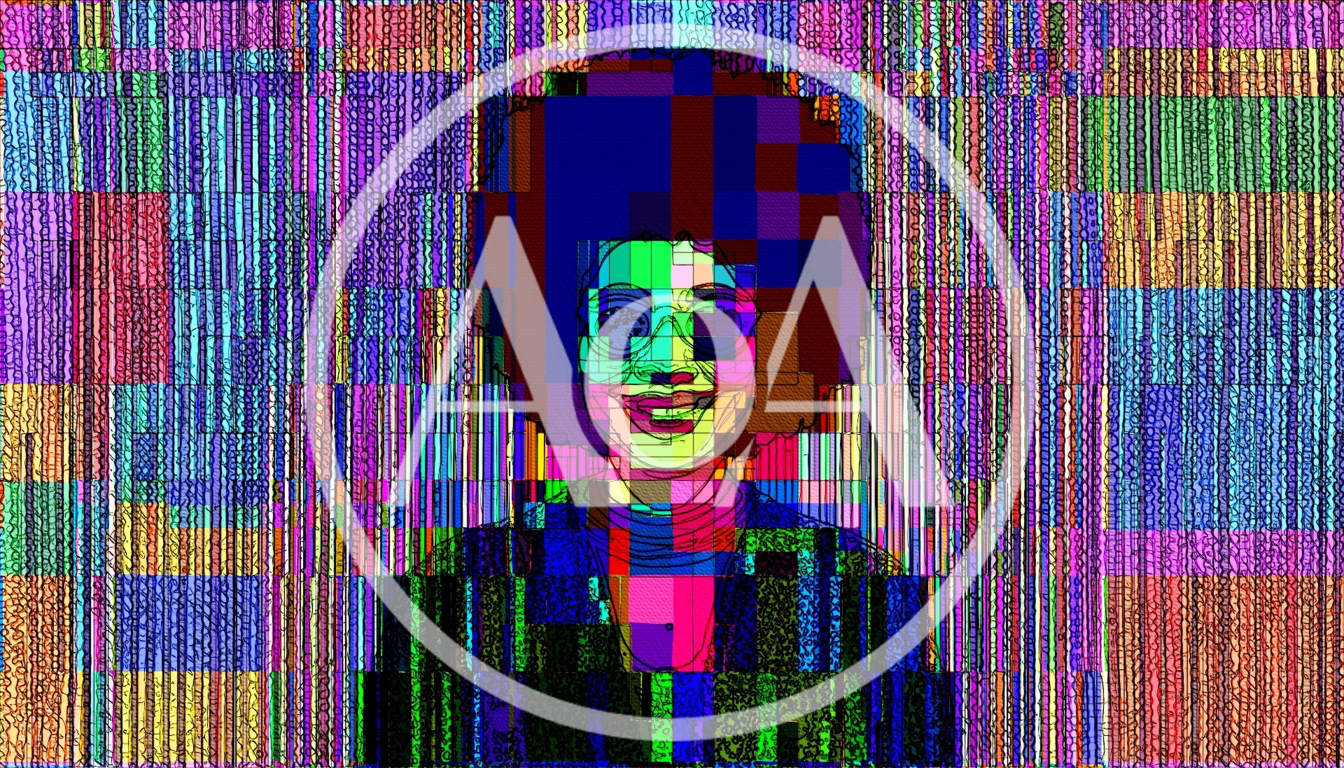 Digital Glitch Art Portrait Of A Woman With Afro
