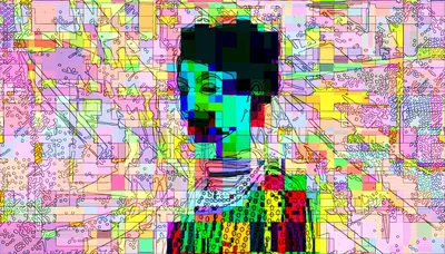 Abstract Digital Portrait Of A Person In Vibrant Colors